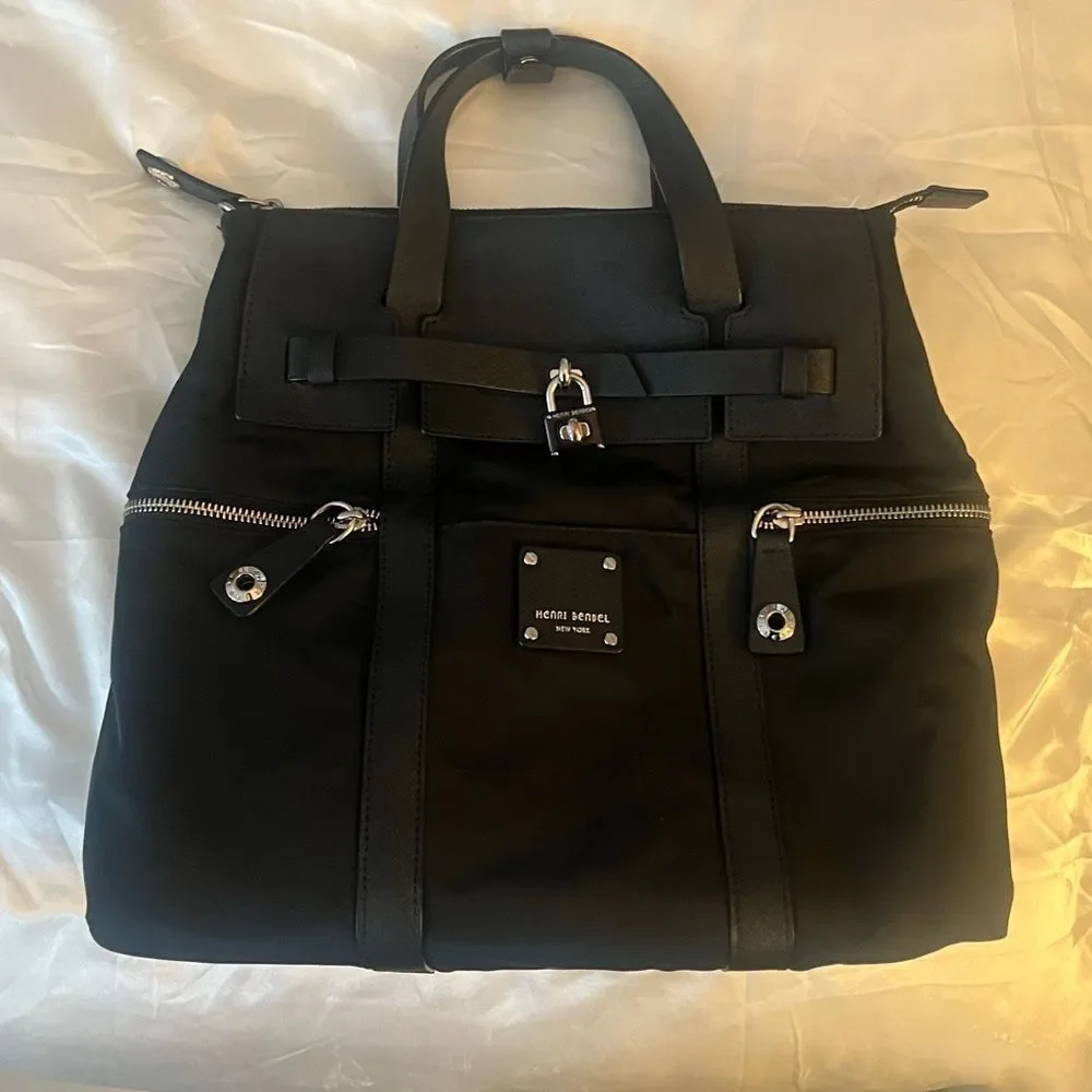 Henri Bendel Jetsetter Backpack - Black and Silver - Small